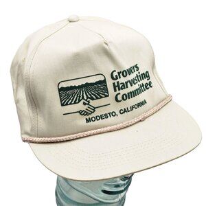 Growers Harvesting Committee Modesto CA Light Green Snapback Hat AG Farmers